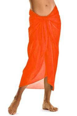 TOSKATOK®Womens Girls Sexy stylish Beach Cover up Black Sarong Skirt-Orange von TOSKATOK