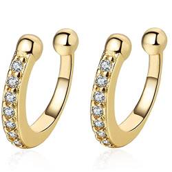 1 Paar Gold Überzogenes Hypoallergenen Ohr Cuffs Nicht Durchbohrt Diamant Ohren Cartilage Ohrringe von TOSSPER