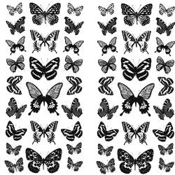 2 Stücke Schmetterling Wasserdichte Temporäre Tattoo Aufkleber Schmetterling Gefälschte Tätowierung Körperkunst Aufkleber Für Frauen Männer von TOSSPER