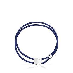 TOUS Sweet Dolls Elastisches Armband in Blau für Damen, Motiv Bären, aus Sterlingsilber, 1,1 cm, 17 cm lang, einfach und vielseitig, Kollektion Sweet Dolls, Silber von TOUS