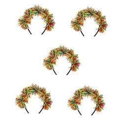 TOVINANNA 10 Stk Bobo-ball-stirnband Haarband Stirnbänder Für Damen Geburtstag Stirnbänder Geburtstagsstirnbänder Für Frauen Karnevalsstirnband Haarschmuck Cosplay Flauschiger Ball Kind Garn von TOVINANNA