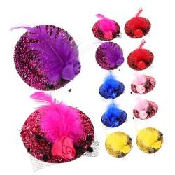 TOVINANNA 12 Stück Tea Party Hüte Fascinator Hüte Haar Fascinatoren Für Frauen Mini Hüte Für Frauen Tee Hüte Für Frauen Kleiderhüte Für Frauen Facinator Damen Mini Hüte Winzige Hüte von TOVINANNA