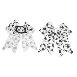 TOVINANNA 2 Stück Fußball Haargummis Elastische Pferdeschwanzhalter Für Mädchen Mädchen Haar Accessoires Schleifen Haargummis Für Mädchen Mädchen Elastische Pferdeschwanzhalter von TOVINANNA