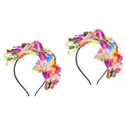 TOVINANNA 2 Stück Phalaenopsis Stirnband Haarband Tiara Verzieren Kopfbänder Haargummi Abschlussball Stirnbänder Für Frauen Abschlussball Kopfbedeckung Schmetterlings Stirnbänder von TOVINANNA