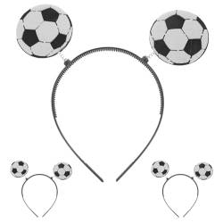 TOVINANNA 3 Stück Fußball-Stirnbänder Fußball-Stirnband Sport-Stirnbänder Kopfbopper-Haarbänder Aufmunterungs-Stirnband von TOVINANNA