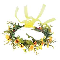 TOVINANNA Brautkranz Sonnenblume Kranz Kopfschmuck Kranz Stirnband Brautgirlande Kopfschmuck Blumenstirnband Girlande Stirnband Sonnenblumenkranz Kopfschmuck Sonnenblumenkranz Kopfschmuck von TOVINANNA