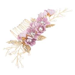 TOVINANNA Hochzeits-Haarkamm Exquisite Haar-Seitenkämme Braut-Kopfschmuck Edler Blumen-Hochzeits-Haarschmuck Damen- Und Mädchen-Strass-Elegante Braut-Seitenkämme Für Hochzeitsfeier von TOVINANNA