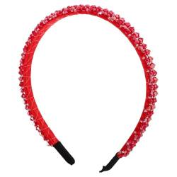 TOVINANNA Kristall Stirnband Haarband Rotes Stirnband Für Frauen Rote Stirnbänder Stirnbänder Für Erwachsene Damen Stirnband Stirnbänder Für Frauen Braut Kopfschmuck Haar Accessoire von TOVINANNA