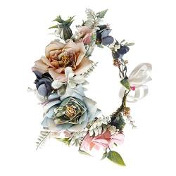 TOVINANNA Künstliche Blumen Kopfschmuck Hochzeit Braut Stirnband Hochzeits Stirnband Strand Blumen Stirnband Blumen Haar Accessoires Frauen Blumen Stirnband Hochzeit Braut von TOVINANNA