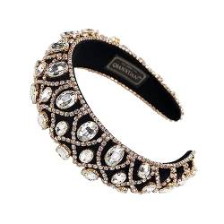 TOVINANNA Strass Stirnband Modisches Haarband Stirnband Für Frauen Damen Haarreifen Strass Haardekoration Strass Haarband Schwamm Stirnband Dekor Strass Design Stirnband von TOVINANNA