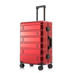 Handgepäck Koffer Ganzmetall-Koffer aus Aluminium-Magnesium-Legierung mit Universalrädern, modischer Trolley-Koffer, Passwort-Koffer, einfacher Koffer Multifunktionaler Koffer ( Color : Red , Size : 2 von TOWINE