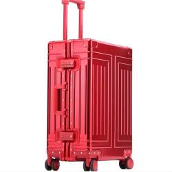 TOWINE Handgepäck Koffer Trolley aus Aluminium-Magnesium-Legierung, Universalrad, Metallkoffer, tragbar, komplett aus Aluminium Multifunktionaler Koffer (Color : C, Size : 26in) von TOWINE