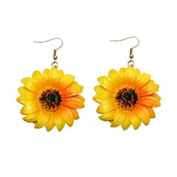 1 Paar Sonnenblumen baumeln Ohrring Acryl Chrysantheme Ohrring einfache Haken Ohrring für Frauen Mädchen Damen von TOYANDONA