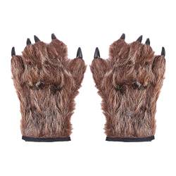 TOYANDONA 1 Paar Werwolf Handschuhe Scary Werwolf Monster Krallen Haarigen Hände Tier Pfote Handschuhe Bär Wolf Kostüm Zubehör von TOYANDONA