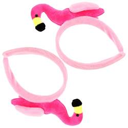 TOYANDONA 2 Stück Flamingo Stirnband Damen Stirnbänder Kinder Tiara Kopfschmuck Für Damen Stirnbänder Für Damen Make-Up Stirnband Zum Anziehen Von Make-Up Plüsch Haarband Kreative Stirnband von TOYANDONA