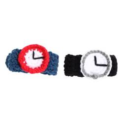 TOYANDONA 2St Paare Armb?nder Mädchen Spielzeug Lederarmband Simulationsuhr Kinder schauen zu Stricken von Armbanduhren Cartoon-Armbanduhren Handbuch Anschauen Kunsthandwerk Eltern-Kind von TOYANDONA