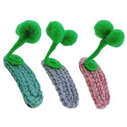 TOYANDONA 3 Stk Gestrickte Wolle kreative Gras -Haarspange süßes Haar Sojasprossen-Haarnadel kinder haarspangen haarspange kinder Tiara Haarklammer Haarspange aus Sojasprossen Garn von TOYANDONA