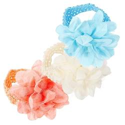 TOYANDONA 3st Mädchen Stirnbänder Mädchen-stirnband Stirnbänder Für Kleinkinder Haarschmuck Für Mädchen Florales Stirnband Neugeborene Stirnbänder Für Mädchen Blumenmädchen Pala Stoff von TOYANDONA