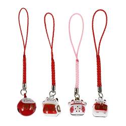 TOYANDONA 4 Stücke Glückskatze Schlüsselanhänger Japanischer Stil Maneki Neko Winkekatze Schlüsselbund Schlüsselring Anhänger Geldbörse Handtaschen Rucksack Dekoration Glücksbringer Geschenke von TOYANDONA