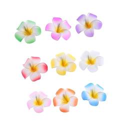 TOYANDONA 50 Stück Haar Klammern Baretts Farbe Plumeria Blumenschaum Hawaiianische Blumen Für Haare Künstliche Plumeria-blumen-haarspangen Hawaiianische Blumen Haarspangen Kopfbedeckung 6cm von TOYANDONA