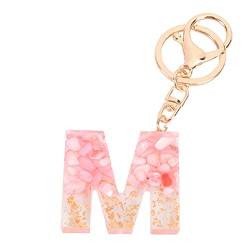 TOYANDONA Anfänglicher Schlüsselbundbuchstabe Alphabet Schlüsselring Quaste Charm Schlüsselanhänger Anfängliche Geldbörse Charms für Handtaschen Alphabet Anfangsbuchstabe Anhänger (Rosa M) von TOYANDONA