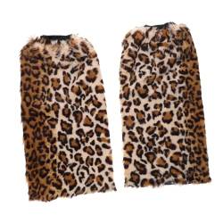 TOYANDONA Beinwärmer Knöchelwärmer 40Cm Faux Beinw?rmer Winter e Boot Manschetten Boot Manschetten Abdeckung Fuzzy e Weiche Stiefelhülsen Für Kaltes Wetter Party Urlaub Kostüm Leopard von TOYANDONA