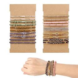 20 Stück Haargummis Mädchen Boho, 5 Stile Haargummi Armband Elastische Haarbänder Hair Tie Bracelet Niedliche Haargummi Damen Boho für Dickes Haar Pferdeschwänze, Keine Beschädigung von TOYMIS