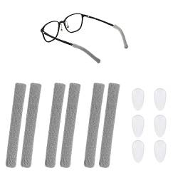 TOYMIS 3 Paar Brillenpolster Bügel, Rutschfest Ohrpolster für Brillen Elastisch Bequem Bügelspitzen-Ärmelhalter für Sonnenbrillen Brillen Lesebrillen (Grau) von TOYMIS