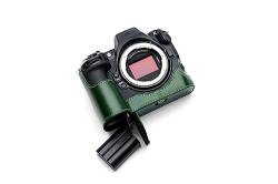Kameratasche für Nikon Z8, handgefertigt, echtes Leder, Grün von TP Original