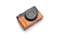 Kameratasche für Sony ZV-1 Mark ii M2 ZV-1F, echtes Leder, handgefertigt, Sandbraun von TP Original