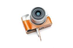 TP Original Kameratasche für Canon EOS R50, Echtleder, handgefertigt, Sandbraun von TP Original