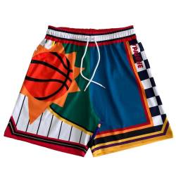 TPAZGHE Mens Sports Short Quick Dry Polyester Vintage Basketball Shorts with Pocket(Designs 001,Large) von TPAZGHE