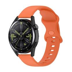 Weiches Silikon-Sportarmband für Huawei Watch GT 3 46 mm / Huawei Watch GT 2 46 mm / Huawei Watch GT Runner - wasserdicht und robust, orange von TPC Mobile