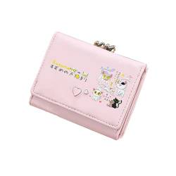Kawaii Katze Kurze Brieftaschen Cartoon ID Kartenhalter Frauen Kleine Münzen Geldbörsen Anime Geld Taschen Rosa Ändern Kupplung, Pink, small, Stil 2 von TPSTBAY