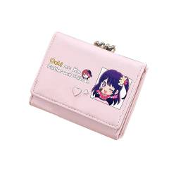 OSHI NO KO Kawaii Kurze Brieftaschen Rosa ID Kartenhalter Frauen Cartoon Geldbörse Anime Kleine Geld Taschen, Pink, small, Stil 2 von TPSTBAY