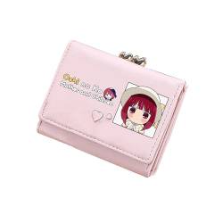 OSHI NO KO Kawaii Kurze Brieftaschen Rosa ID Kartenhalter Frauen Cartoon Geldbörse Anime Kleine Geld Taschen, Pink, small, Stil 3 von TPSTBAY