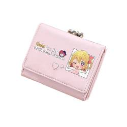 OSHI NO KO Kawaii Kurze Brieftaschen Rosa ID Kartenhalter Frauen Cartoon Geldbörse Anime Kleine Geld Taschen, Pink, small, Stil 4 von TPSTBAY