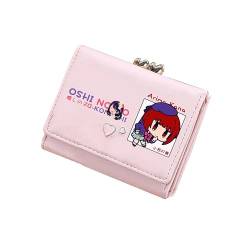 OSHI NO KO Kawaii Kurze Brieftaschen Rosa ID Kartenhalter Frauen Cartoon Geldbörse Anime Kleine Geld Taschen, Pink, small, Stil 8 von TPSTBAY