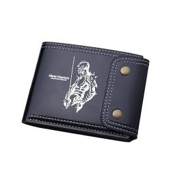 TPSTBAY Anime Kurze Brieftaschen Cartoon ID Kartenhalter Öl Wachs Pu Leder Münzen Geldbörsen Männer Schwarz Geld Kupplung Taschen, Schwarz, big, Stil 2 von TPSTBAY