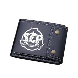 TPSTBAY SCP Foundation Anime Kurze Brieftaschen Öl Wachs Leder Jungen Münzen Geldbörsen Cartoon ID Kartenhalter Männer Schwarz Geld Kupplung Taschen, Schwarz, big, Stil 1 von TPSTBAY