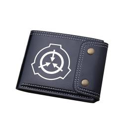 TPSTBAY SCP Foundation Anime Kurze Brieftaschen Öl Wachs Leder Jungen Münzen Geldbörsen Cartoon ID Kartenhalter Männer Schwarz Geld Kupplung Taschen, Schwarz, big, Stil 2 von TPSTBAY