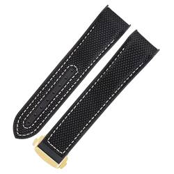 TPUOTI Gummi-Uhrenarmband für Omega Seamaster, Faltschließe, luxuriöses Nylon-Silikonarmband, Zubehörteile (Farbe: 31, Größe: 22 mm) von TPUOTI