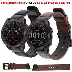 TPUOTI Quickfit Smartwatch-Armband für Garmin Fenix 7 7X 7S 5S 5 5X Plus 6S 6 6X Pro Epix Lederarmband, 20, 22, 26 mm, QuickFit 22mm, Achat von TPUOTI