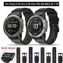TPUOTI Uhrenarmband 22, 26 mm, schnelle Passform, Smartwatch-Armband für Garmin Fenix 6 6X Pro 5X 5 Plus 3 HR Canvas-Armband/Garmin Fenix Fenix 7X 7, 26mm For Fenix 5X 5XPlus, Achat von TPUOTI