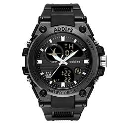 TPWEWRX Herren Digital Uhren 30M wasserdichte militärische elektronische Armbanduhren mit Stoppuhr Alarm LED Hintergrundbeleuchtung leuchtende Outdoor Multifunktions Analog Uhr (B) von TPWEWRX