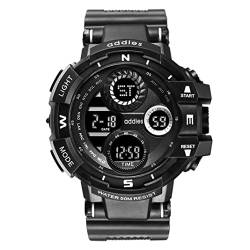 TPWEWRX Herren Militäruhr 50M Wasserdicht Outdoor Sports Elektronische Uhren Armee Armbanduhr 3-Fenster Stoppuhr LED Leuchtende Digitalanzeige Analoge Uhren (A) von TPWEWRX