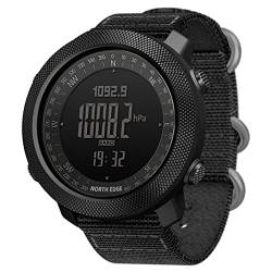 TPWEWRX Outdoor Militäruhr für Herren multifunktional digital Handgelenk Armbanduhr Nylonband 50M Höhenmesser Barometer Kompass wasserdichte Uhr für Bergsteigen Schwimmen Fitness (Black) von TPWEWRX