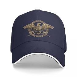 Basecap SPQR Römisches Reich Adler Emblem Kappe Baseballkappe Rave Hut für Männer Damen Geschenk von TQASER