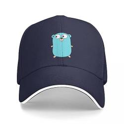 TQASER Basecap Go Golang Gopher Cap Baseballmütze Sportkappen Luxus Markenmütze für Frauen Herren Geschenk von TQASER