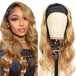 TQPQHQT Blonde Wig Human Hair Wig Bob Lace Wig For Black Women 4X4 Swiss Lace Closure Wig 1B27 Color Body Wave Lace Front Wig Brazilian Hair Wig With Baby Hair Ombre 14 Zoll von TQPQHQT